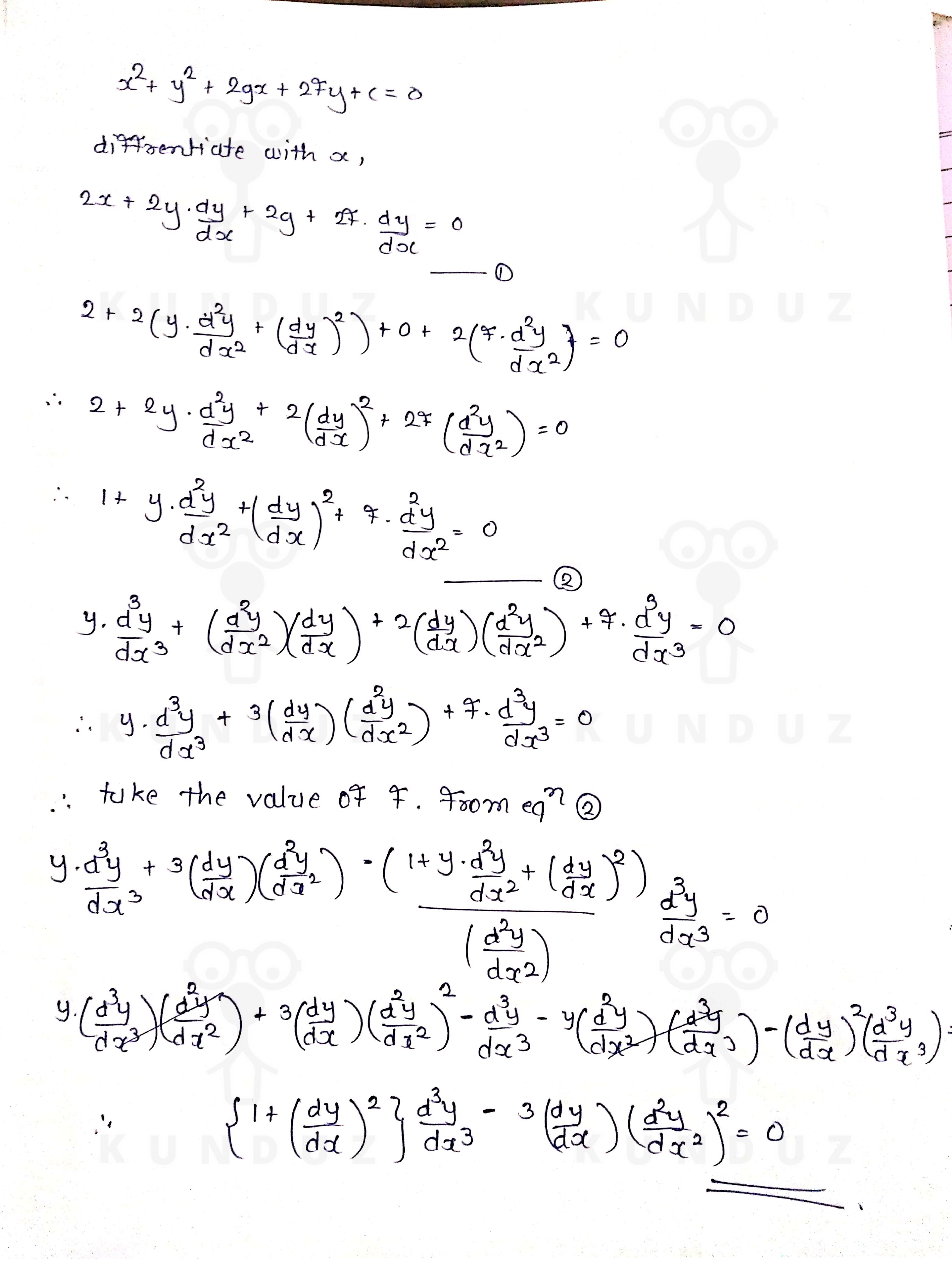 Show That The Differential Equation Of The Family Of Ci Math Show That The Differential Equation Of The Family Of Ci Math
