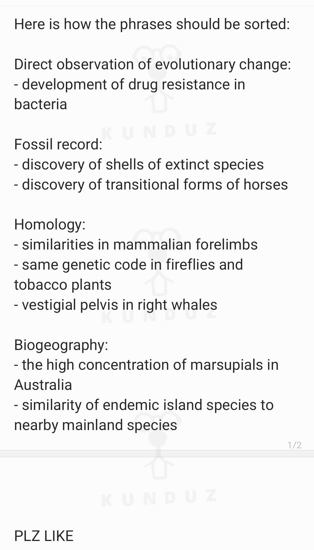 ANSWERED] homology and biogeography Sort the following examples into