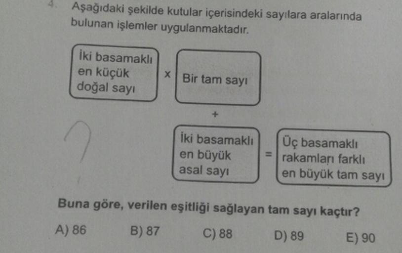 asagidaki sekilde kutular icerisindeki sayila lise matematik