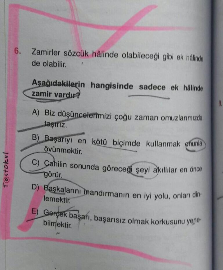zamirler sozcuk halinde olabilecegi gibi ek hali lise turkce