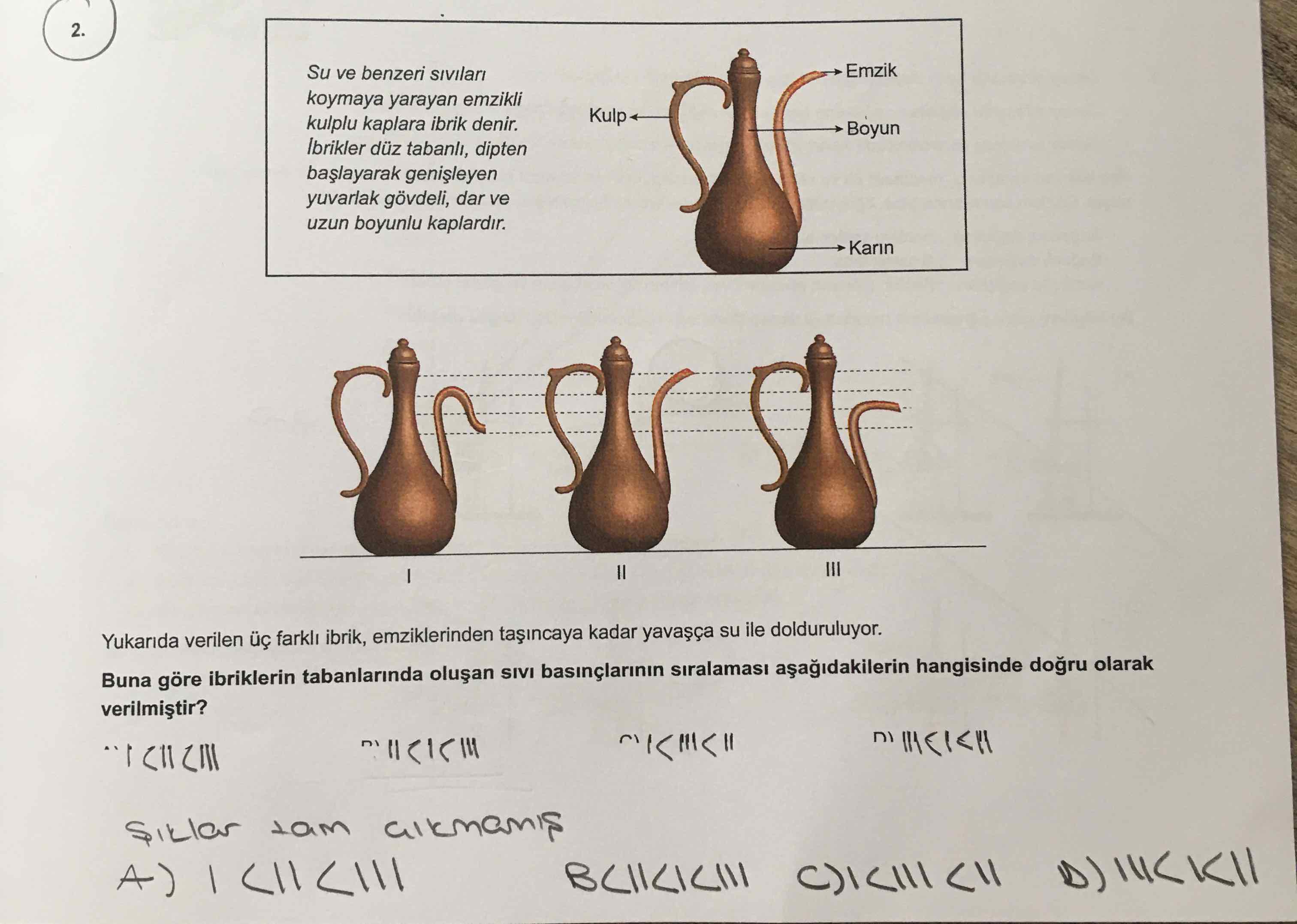 su ve benzeri sivilari emzik koymaya ya ortaokul fen bilgisi
