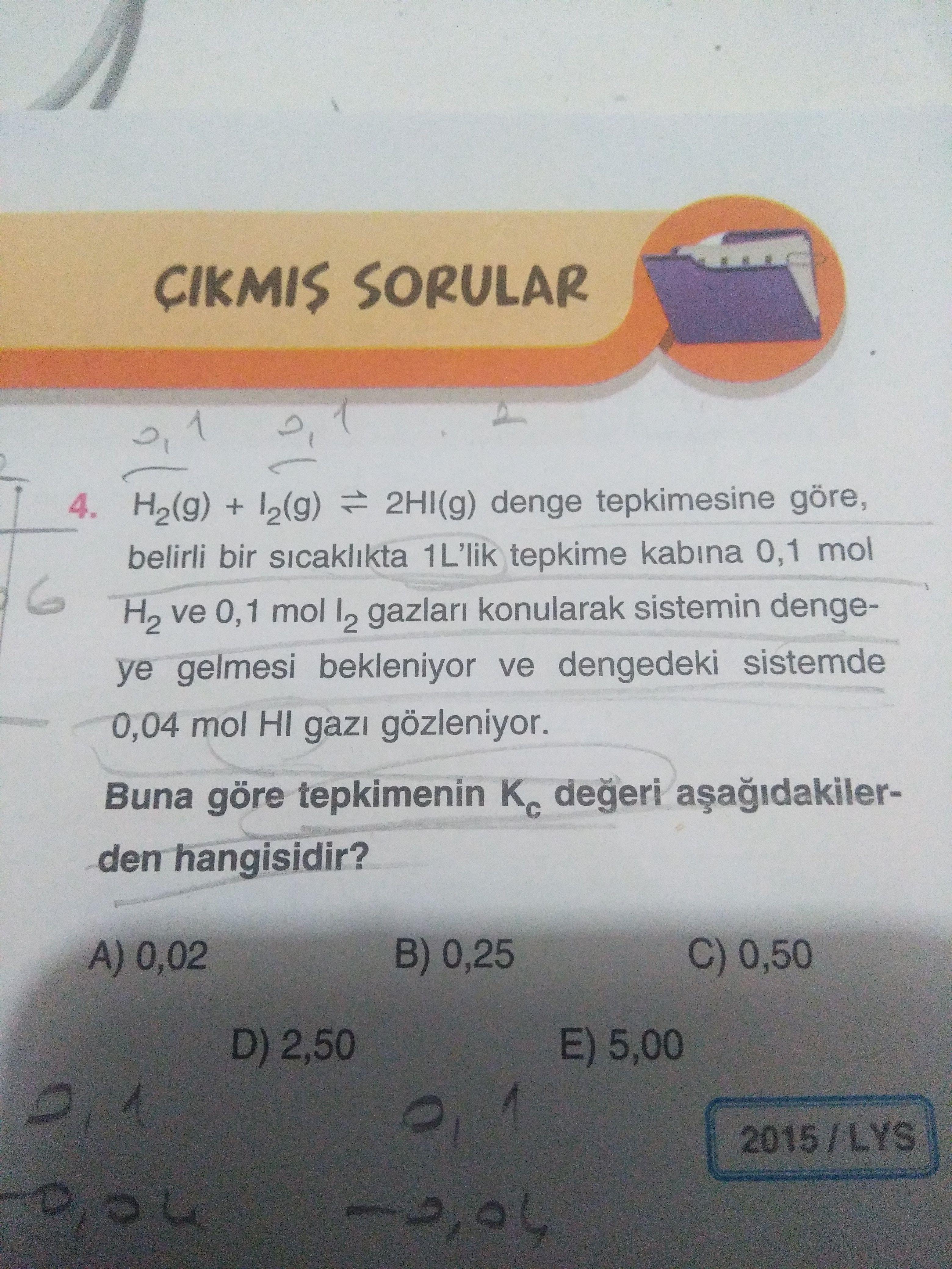 H2 G 12 G 2hi G Denge Tepkimesine Gore Belirli Kimya