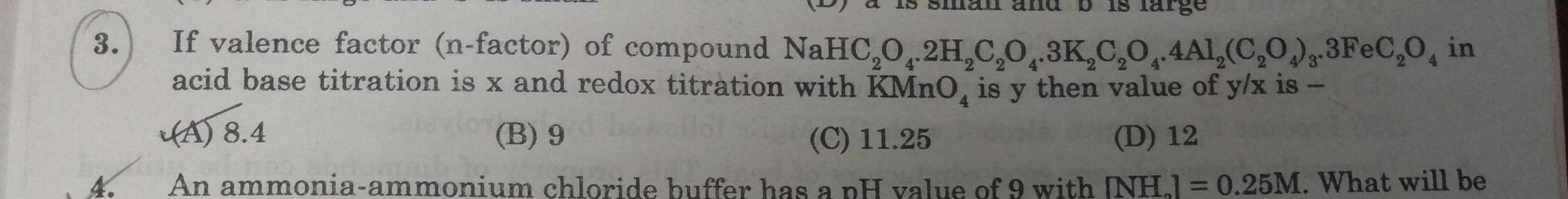 18 large 3. If valence factor (nfactor) Physical Chemistry