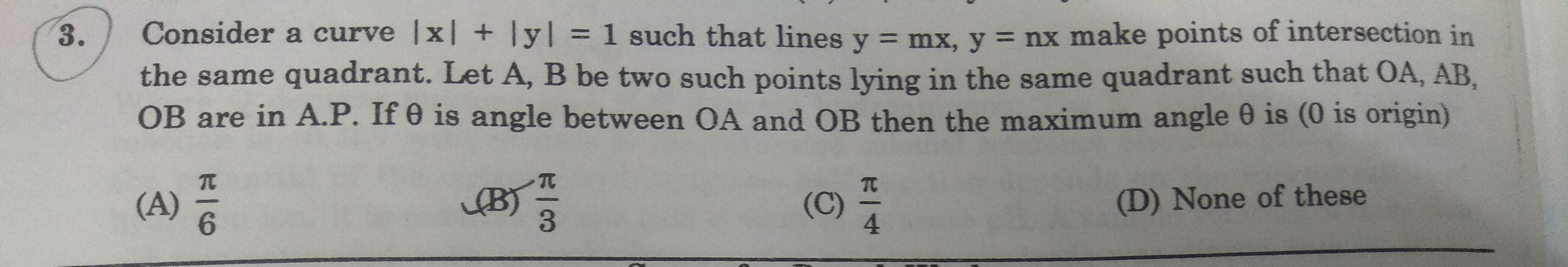 Consider A Curve Xl Lyl 1 Such That Lines Y Mx Math