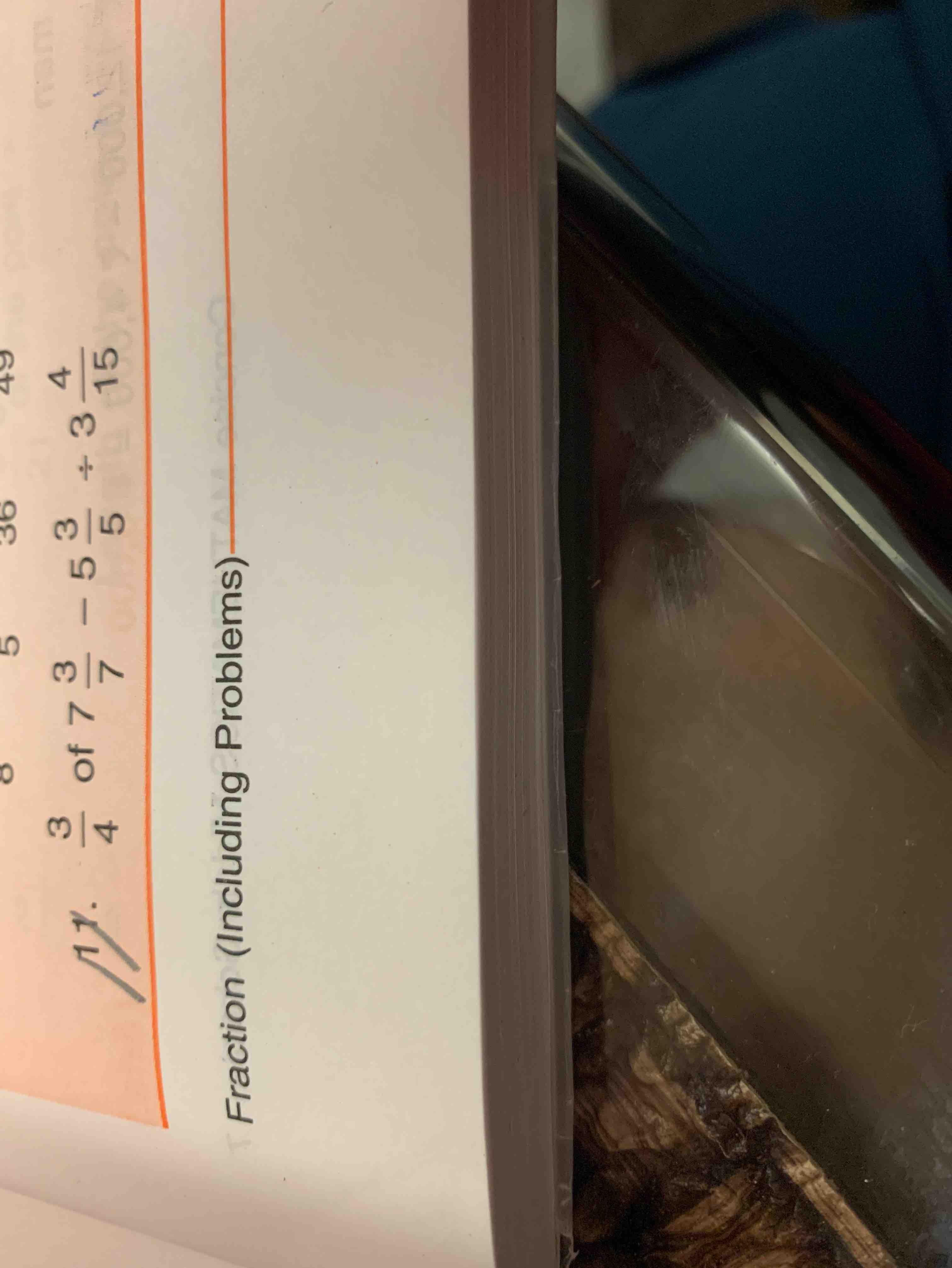 5 3 4 1 2 of M. -5 of 73 74 5 +375 Fraction (Including - Math