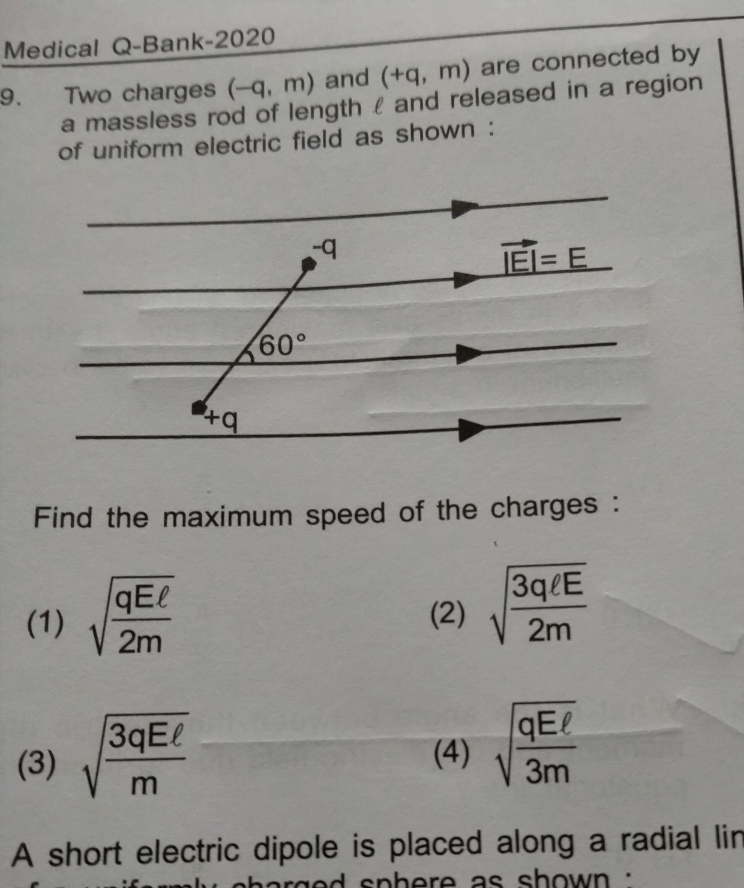 Two Charges Q M And Q M Are Connected By A M Physics