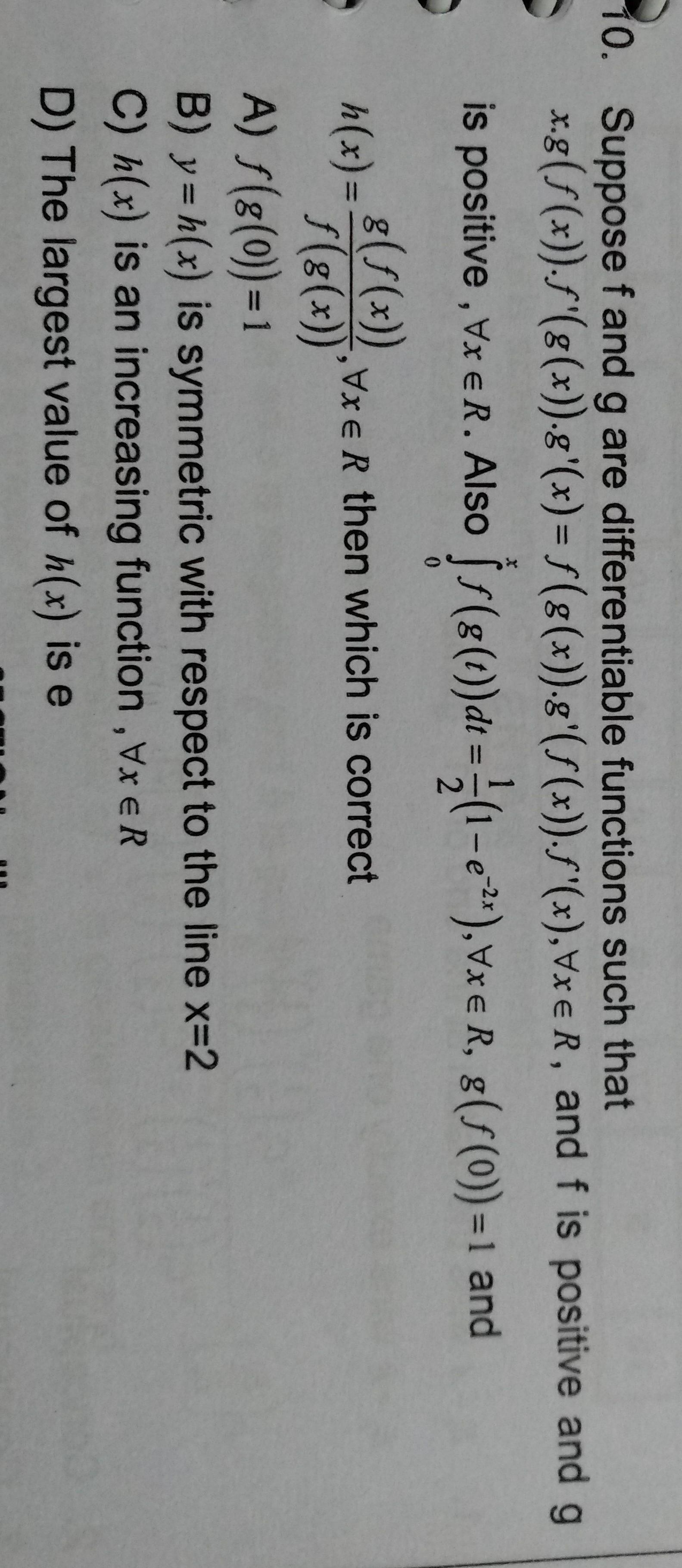 Let F Be A Twice Differentiable Function Defined For A Math