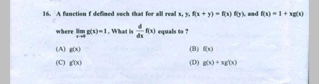 16 A Function F Defined Such That For All Real X Y F Math