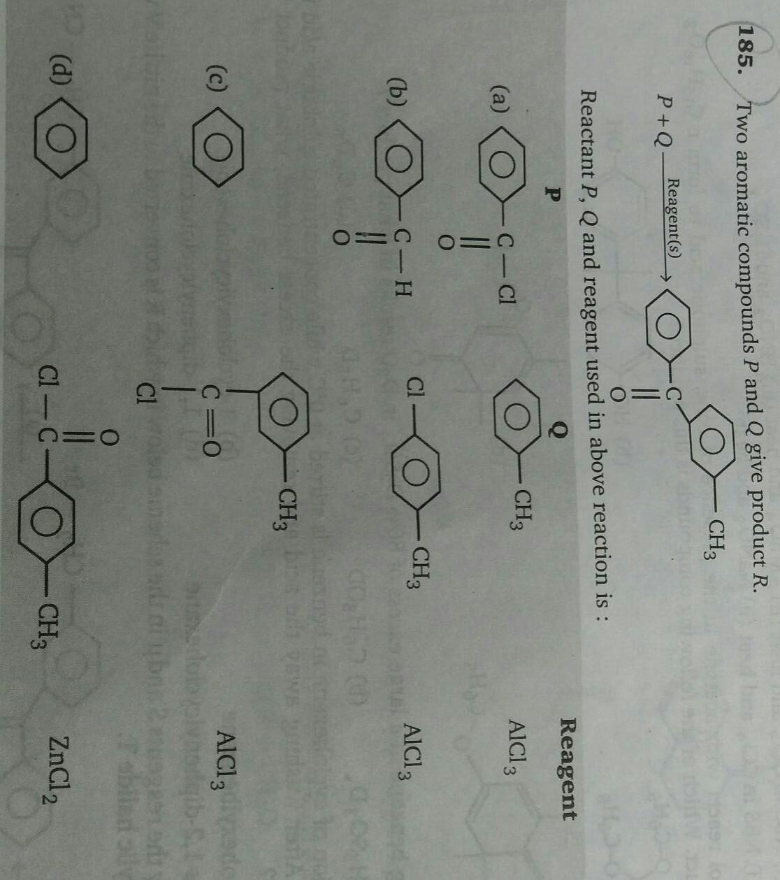 185 Two Aromatic Compounds P And Q Give P Organic Chemistry