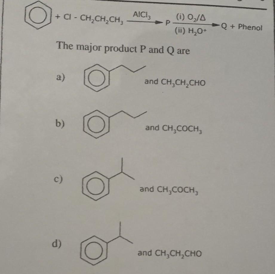 Ci Ch2ch2ch3 Aici P I O A Ii H Q Organic Chemistry