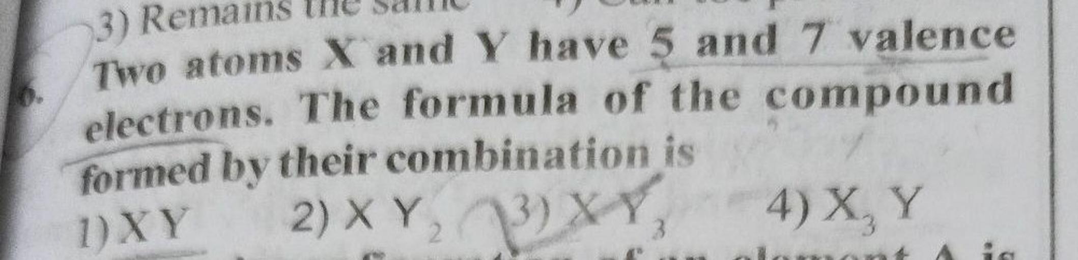 3 Ren Two Atoms X And Y Have 5 And 7 Va Inorganic Chemistry