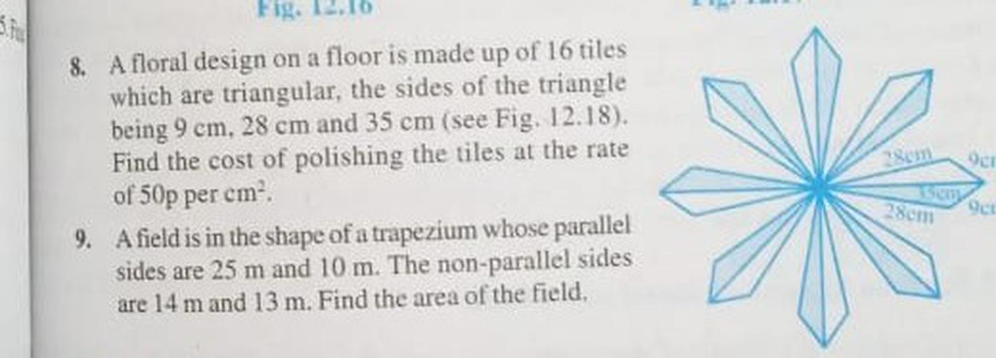 A floral design on a floor is made up of 16 tiles which... Math