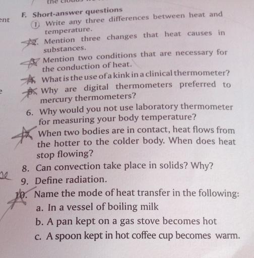 th ent F. Shortanswer questions 1. Write any three Physics