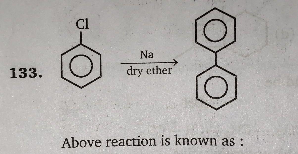 Cl Na Dry Ether 133 Above Reaction Is Kno Organic Chemistry