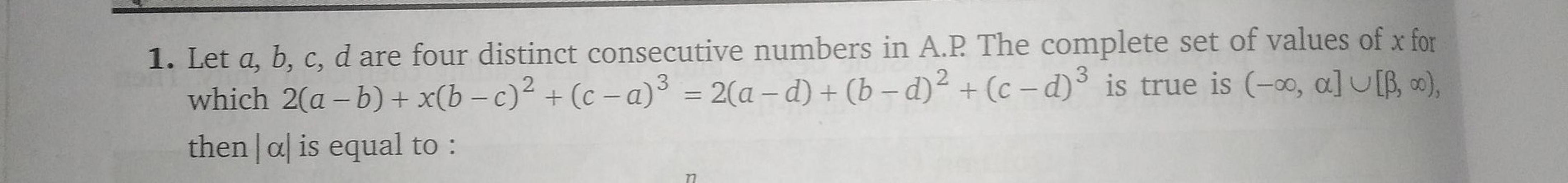Let A B C D Are Four Distinct Consecutive Numbers In Math