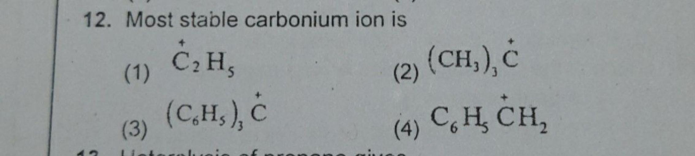 most-stable-carbonium-ion-is-1-c2h5-2-organic-chemistry