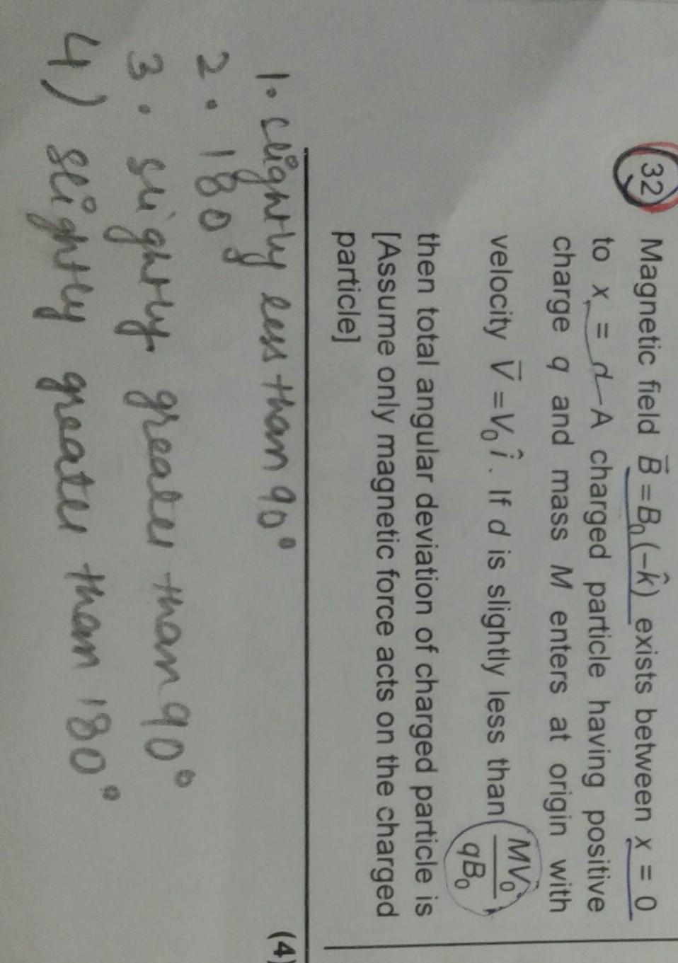32 Magnetic Field B B A Exists Between X 0 To Physics