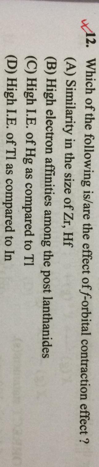12 Which Of The Following Is Are The Ef Inorganic Chemistry