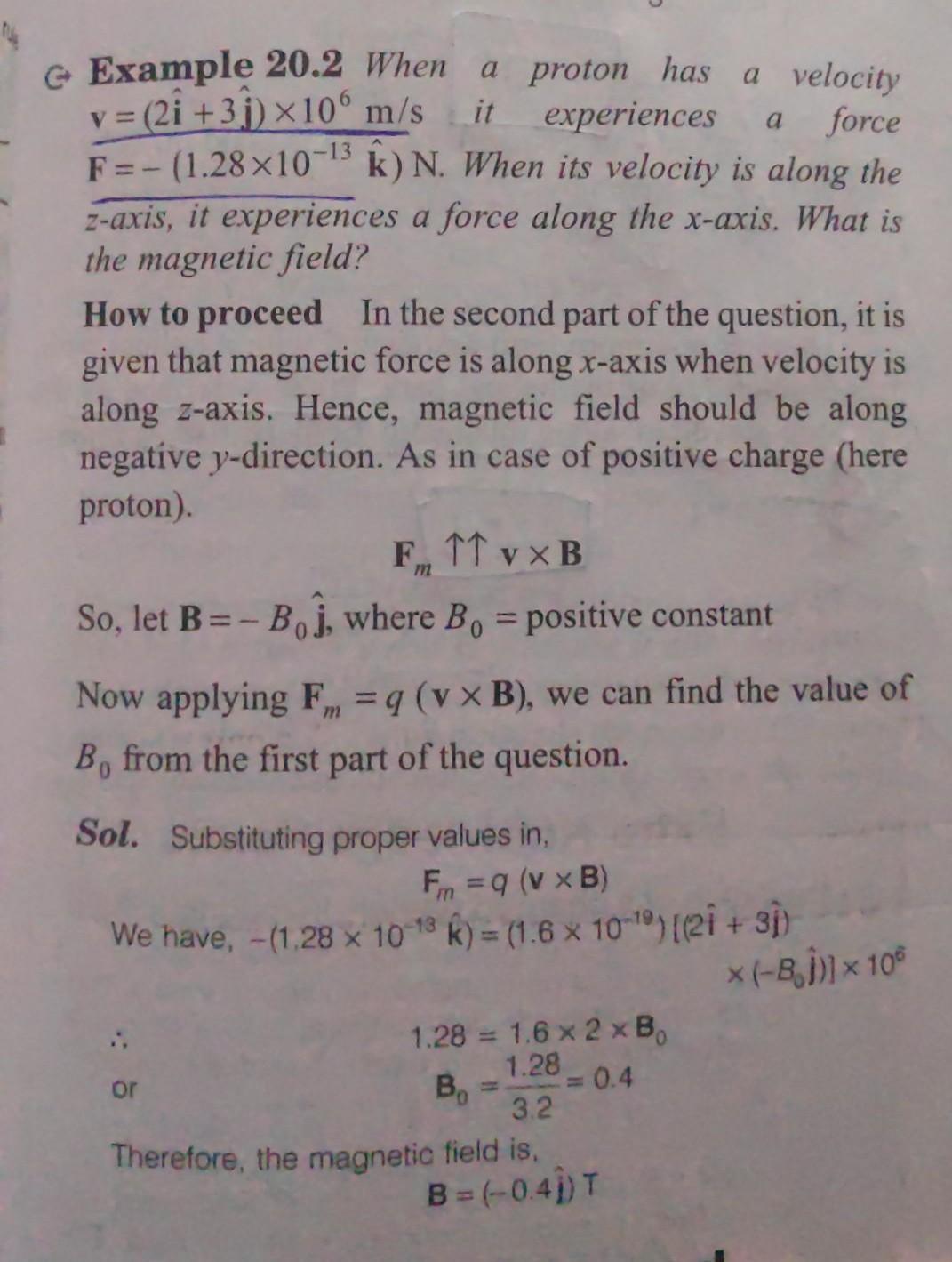 A Example 2 When A Proton Has A Velocity V 2i Physics