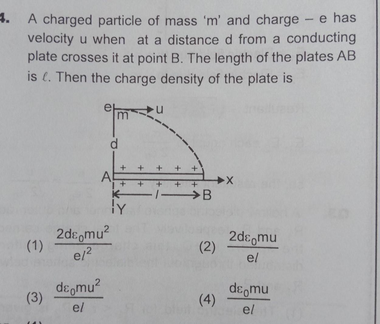 1 A Charged Particle Of Mass M And Charge E Has Physics