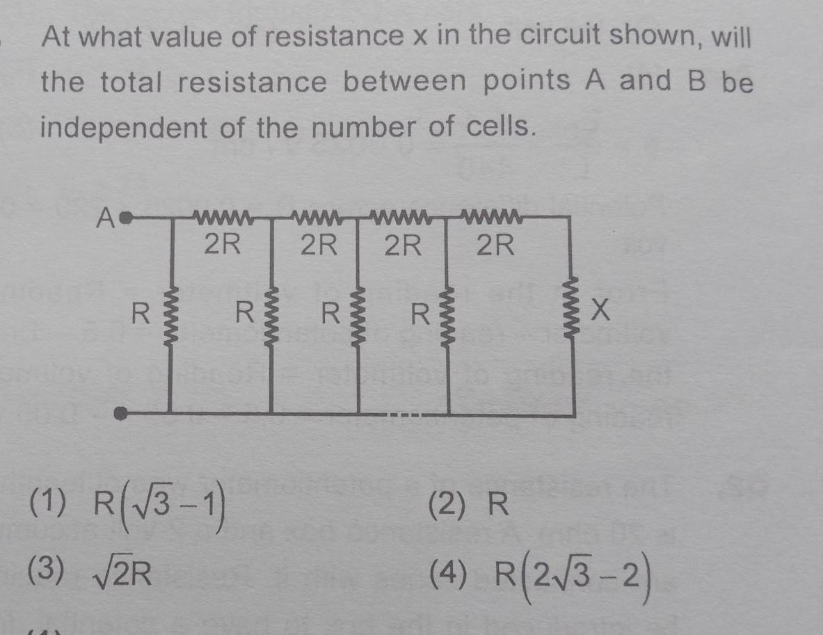 At what value of resistance x in the circuit shown, Physics