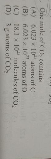 D One Mole Of Co2 Contains A 6 023 1 Inorganic Chemistry