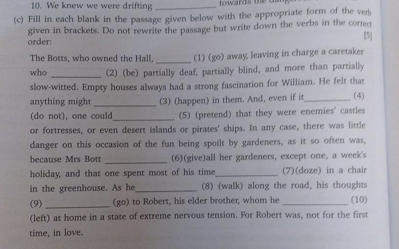 Fill in each blank in the passage given below with the Math