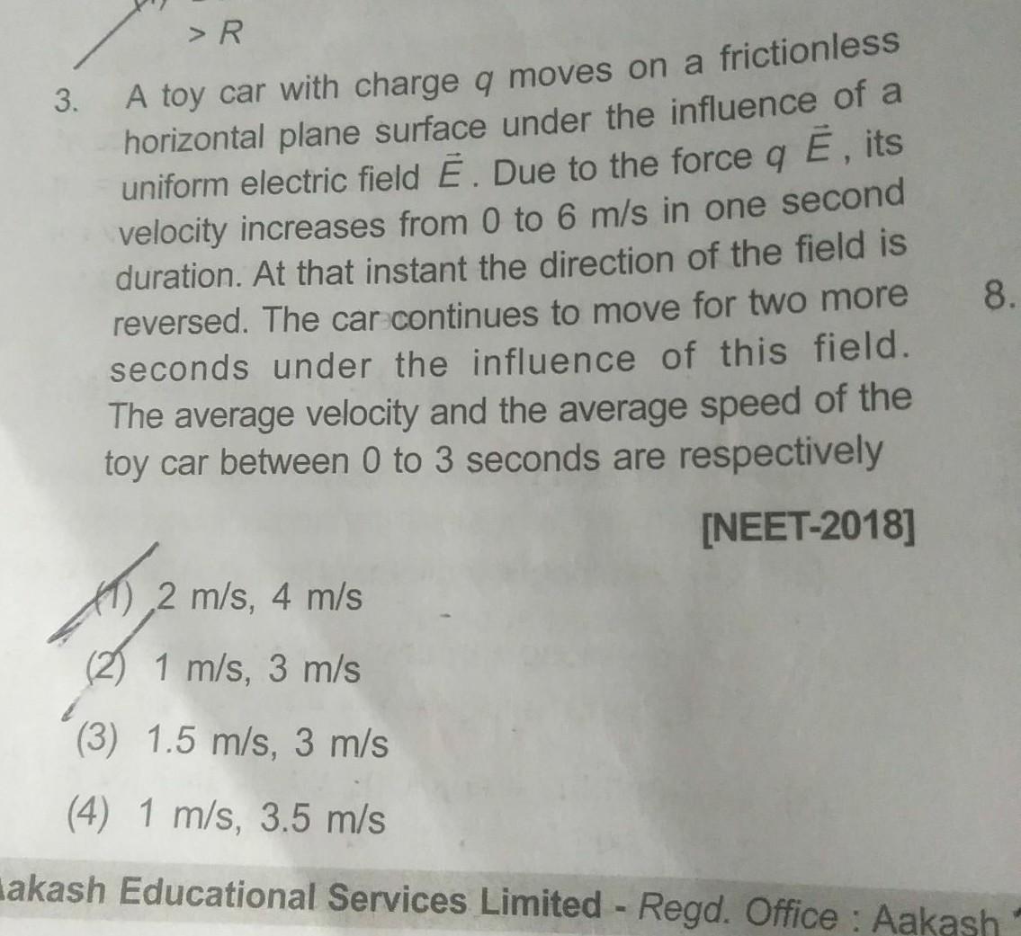 3. A toy car with charge q moves on a frictionless h... - Physics