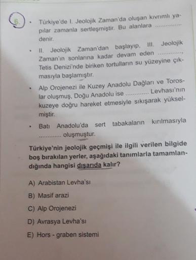 turkiye de 1 jeolojik zaman da olusan kivrimli ya cografya turkiye de 1 jeolojik zaman da olusan kivrimli ya cografya