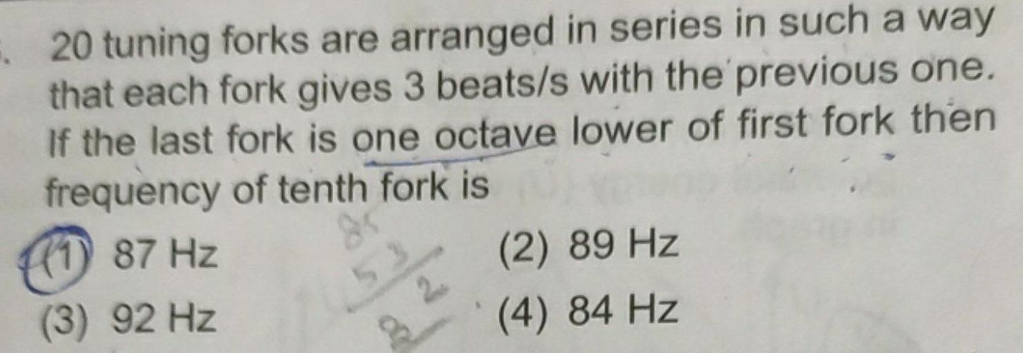 20 tuning forks are arranged in series in such a way... Physics