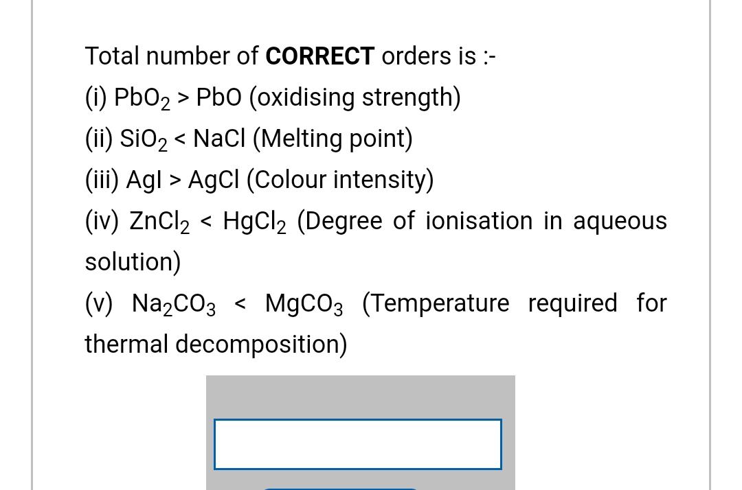 Total Number Of CORRECT Orders Is i Inorganic Chemistry total-number-of-correct-orders-is-i-inorganic-chemistry