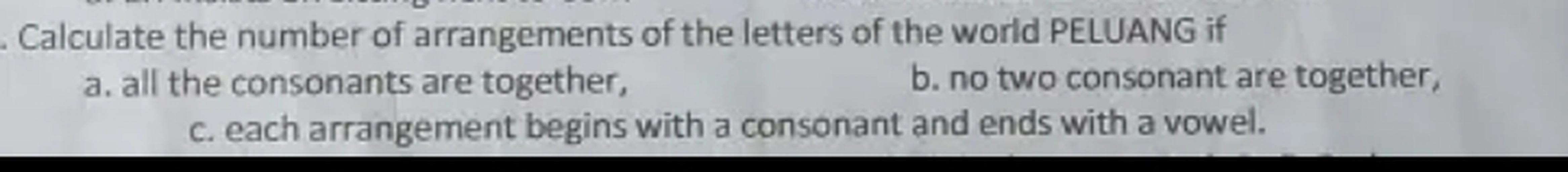 Calculate the number of arrangements of the letters of Math