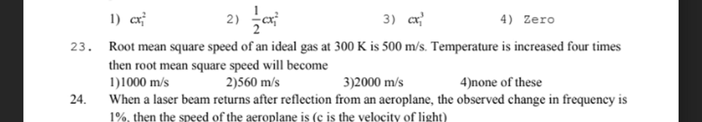 23 1 Cx 2 3 Cx 4 Zero Root Mean Square Speed Of A Math
