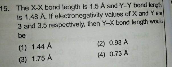 15 The X X Bond Length Is 1 5 A And Y Y Inorganic Chemistry