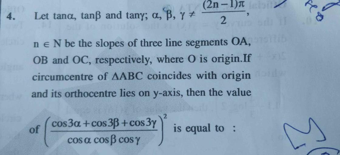 4 Let Tana Tanss And Tany A B Y 2n 1 2 Reo Ne N Math