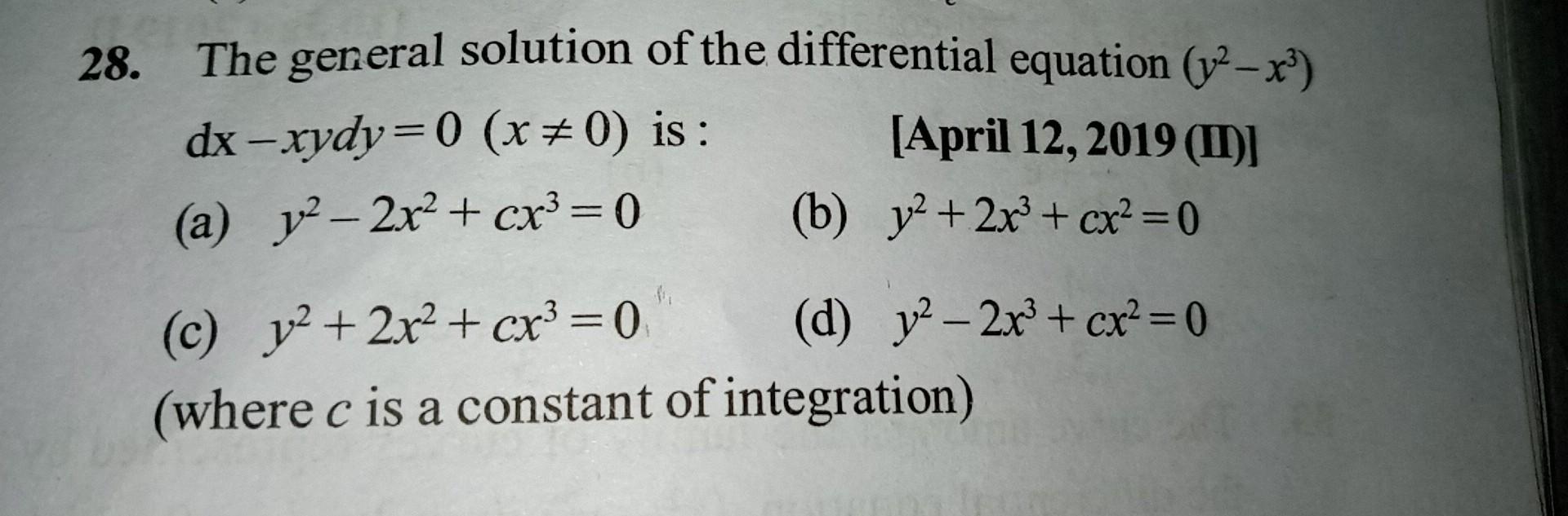 28 The General Solution Of The Differential Equation Math