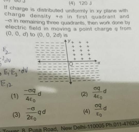 4 1 J If Charge Is Distributed Uniformly In Xy P Physics