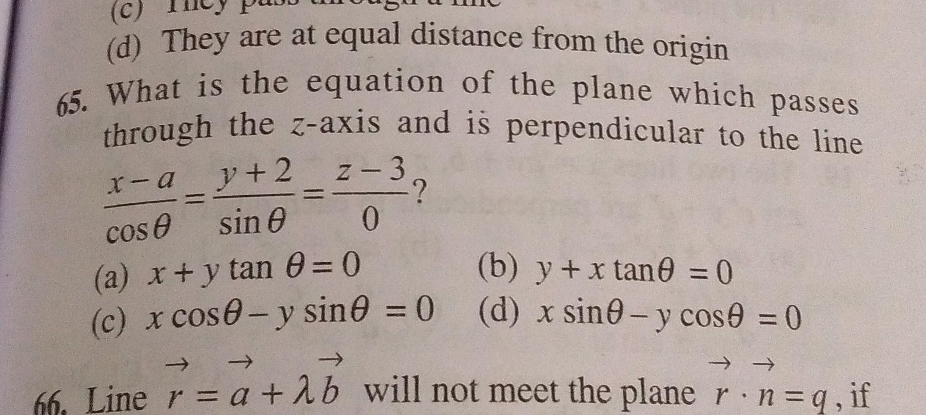 C D They Are At Equal Distance From The Origin 65 Math