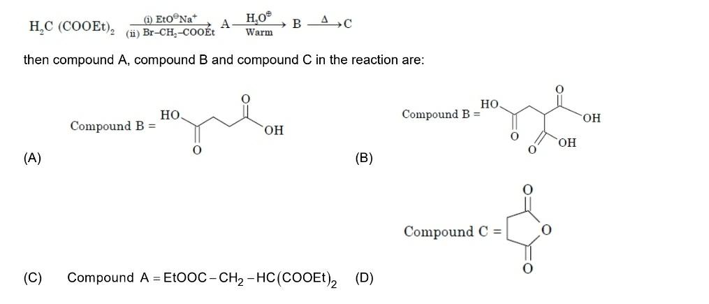 HC COOEt 1 Eto Na A i Br CH COO t H Organic Chemistry