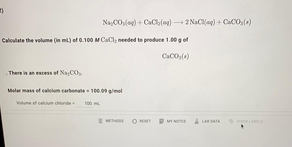 2 Na2co3 Aq Cacl2 Aq 2 Nacl Aq Inorganic Chemistry