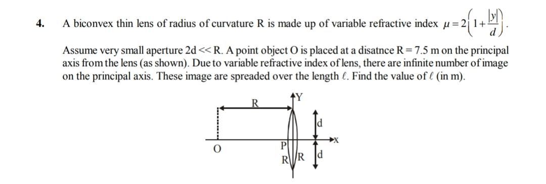 A Biconvex Thin Lens Of Radius Of Curvature R Is Mad Physics
