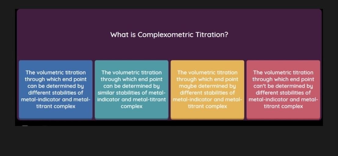 What is Complexometric Titration? The volu... Organic Chemistry