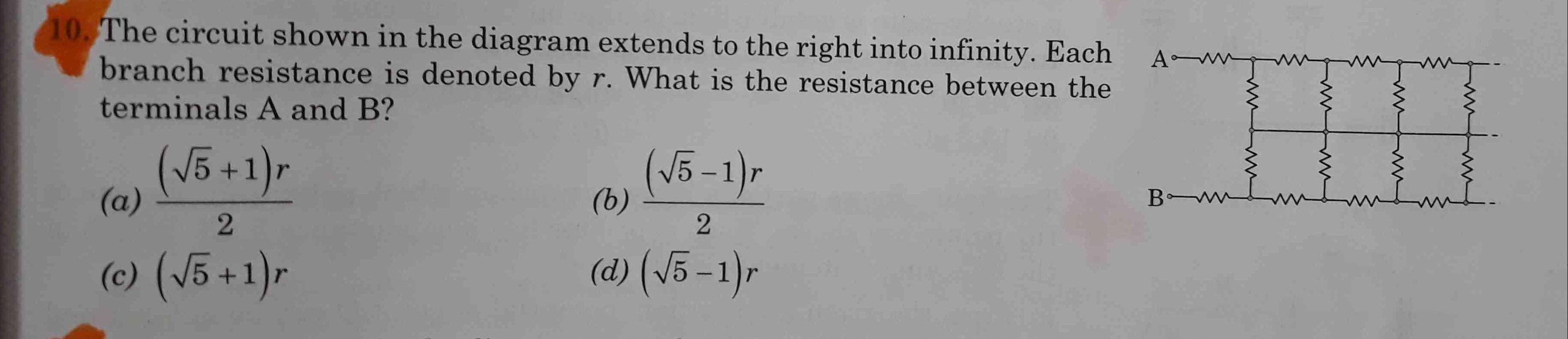 Am 10. The circuit shown in the diagram extends to t... Physics