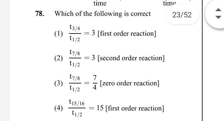 Time Time 78 Which Of The Following Is C Physical Chemistry