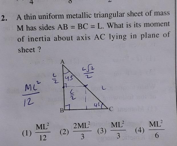 A Thin Uniform Metallic Triangular Sheet Of Mass M H Physics a-thin-uniform-metallic-triangular-sheet-of-mass-m-h-physics