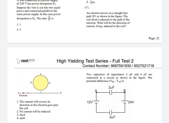 4. Po 171. supply of 230 V has power dissipation P Supp... Math