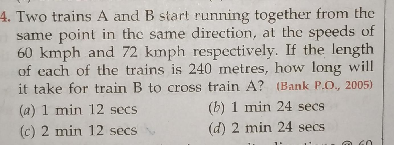 Two trains A and B start running together from the same... Math
