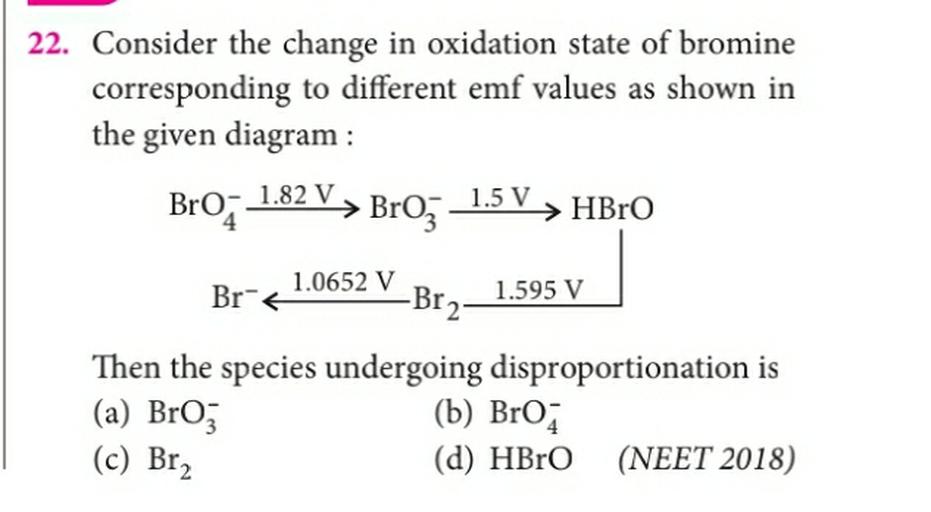 Consider the change in oxidation state of... Physical Chemistry