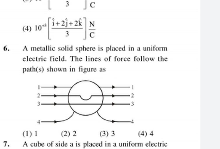 ( (4 10*[i+23+24] 6. A metallic solid sphere is plac... Physics