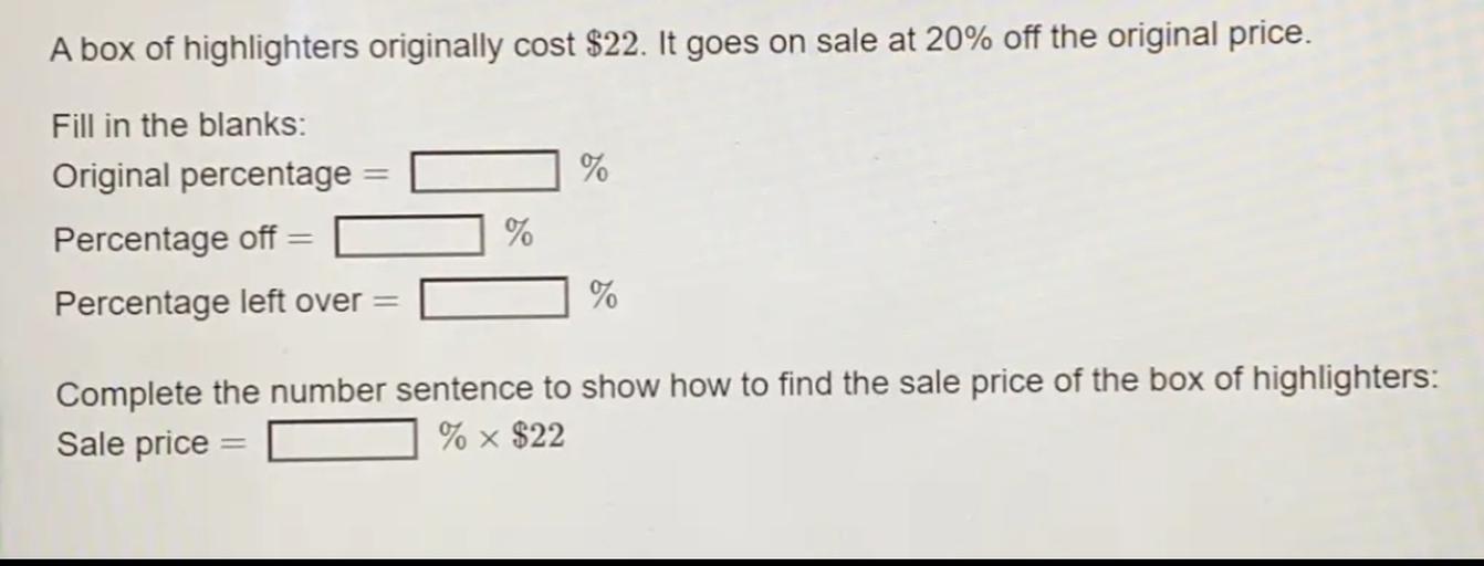 a-box-of-highlighters-originally-cost-22-it-goes-on-s-math